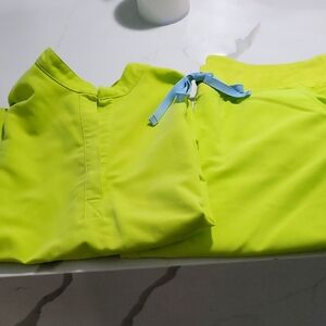 FIGS Bright Neon Green Scrub Set